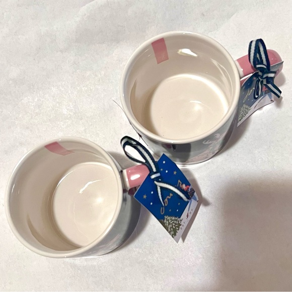 Two (2) JOULES Dog We Woof You a Merry Christmas Ceramic Mugs Blue/White 12oz - Picture 5 of 13